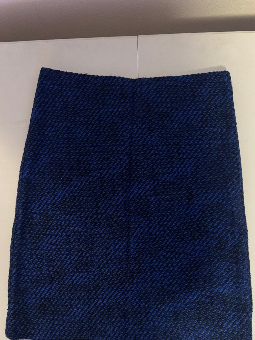 LOFT Blue & Black Textured Tweed Mini Skirt Size 6 Good Used Condition